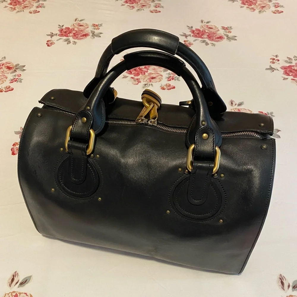 Chloe Black Leather Doctor Satchel with Gold-Tone Hardware - Picture 3 of 16